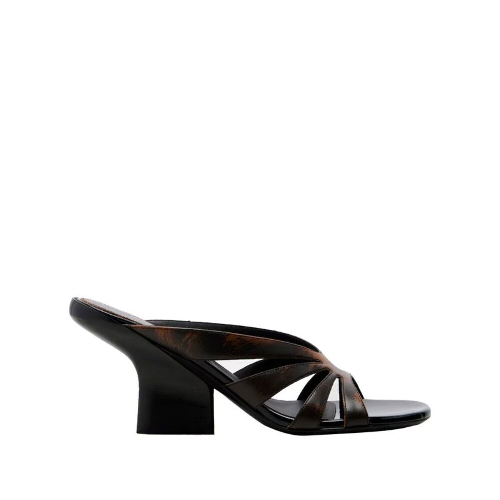 Distressed-Effect Leather Wedge Mule Women